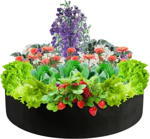 MeiBoAll 2PCS 100 Gallon Plant Grow Bags, Heavy Duty Fabric Round Raised Garden Bed Planter Pots, Raised Garden Planting Bed Round Breathable Felt Planting Container for Flower Vegetable Potato
