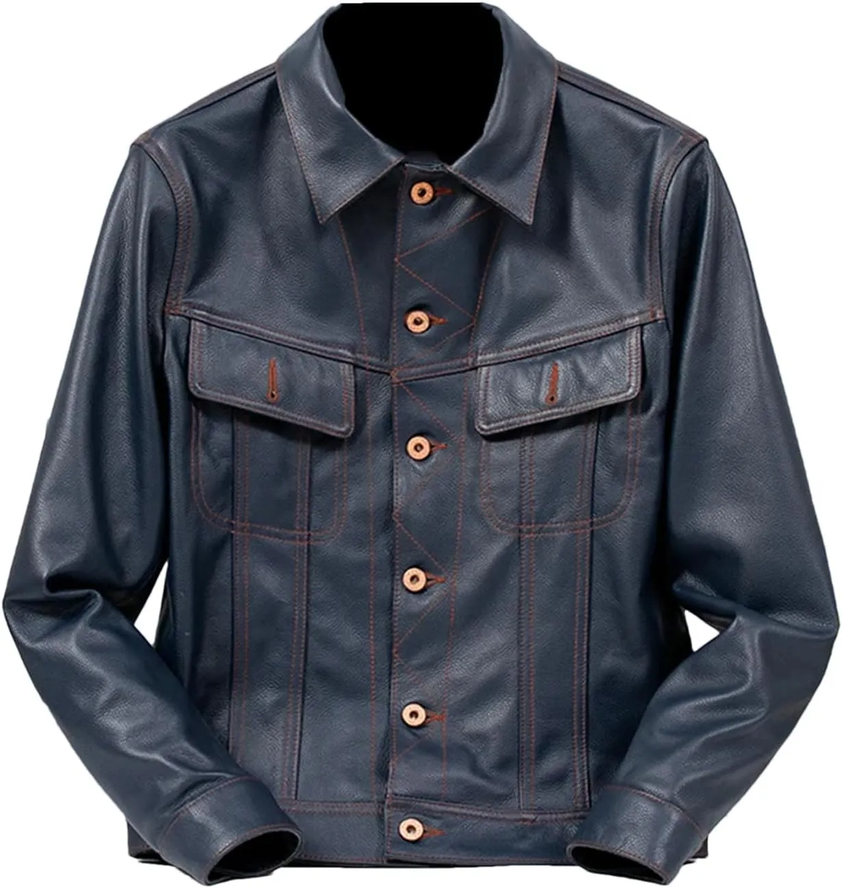 Men’s Cowhide Leather Jacket Cool Weather Vintage Finish Motorcycle Coat