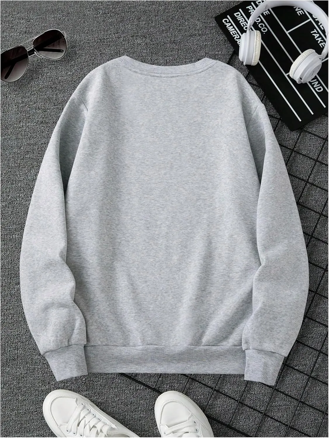 Men's Graphic Sweatshirt Long Sleeve Crewneck Casual Drop Shoulder Pullover Tops