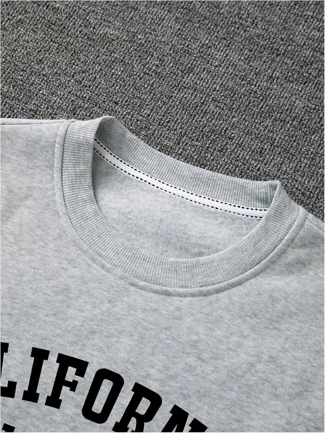 Men's Graphic Sweatshirt Long Sleeve Crewneck Casual Drop Shoulder Pullover Tops