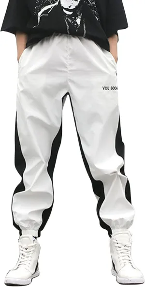 Men's Pants 4 8 Fashion Casual Loose Cotton Plus Size Pocket Lace Up Elastic Waist Pants Trousers Parachute Pants for