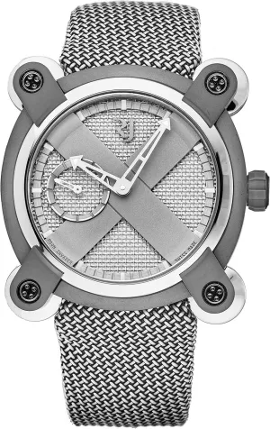 Men's RJMAUIN.020.03 'Moon Invader' Grey Dial Fabric Strap Titanium Swiss Automatic Watch