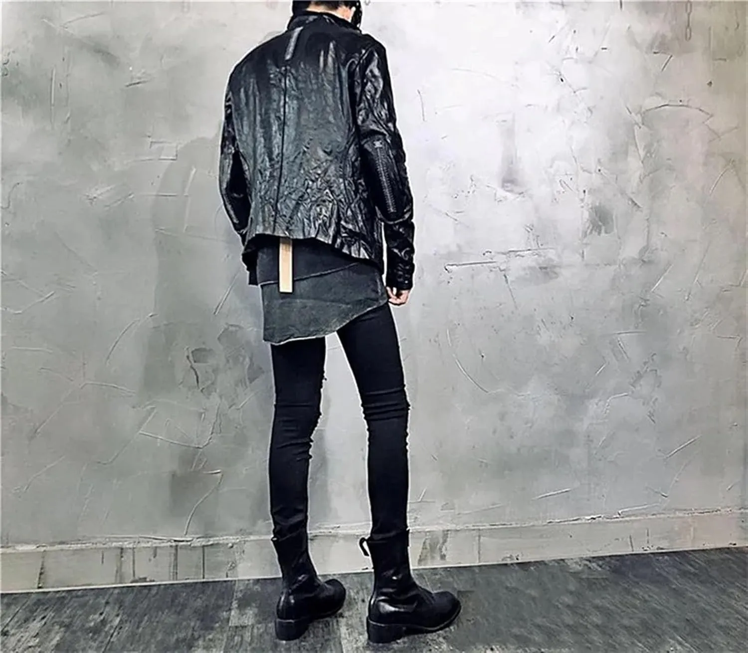 Men’s Sheepskin Leather Jacket Midweight Spring Slim Fit Layered Coat