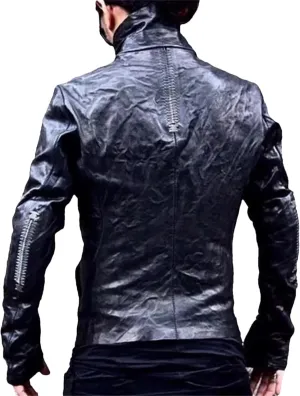 Men’s Sheepskin Leather Jacket Midweight Spring Slim Fit Layered Coat