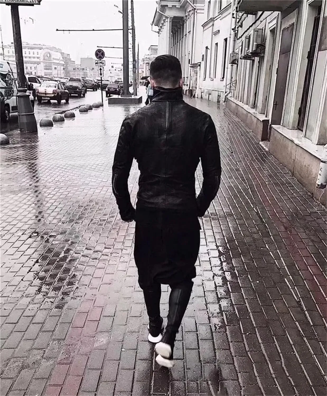 Men’s Sheepskin Leather Jacket Midweight Spring Slim Fit Layered Coat