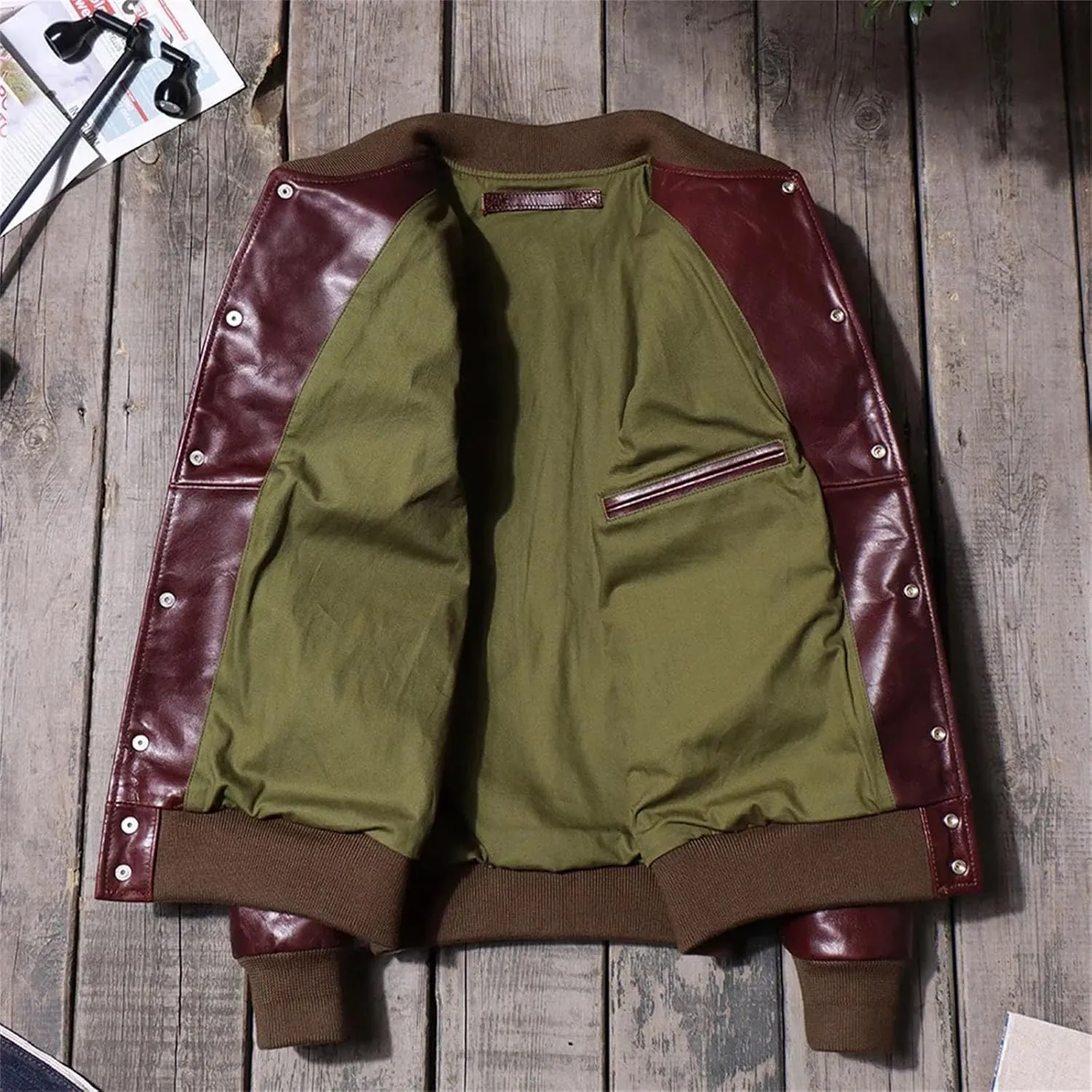 Men’s Slim Fit Goatskin Leather Jacket Minimalist Design Cool Weather Coat