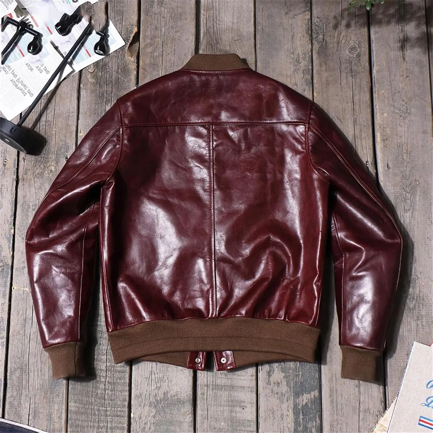 Men’s Slim Fit Goatskin Leather Jacket Minimalist Design Cool Weather Coat