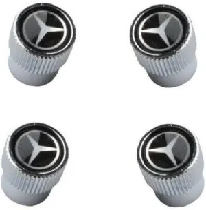 Mercedes Benz Genuine Q-6-40-8126 - Valve STEM CAPS, Black with Silver Star