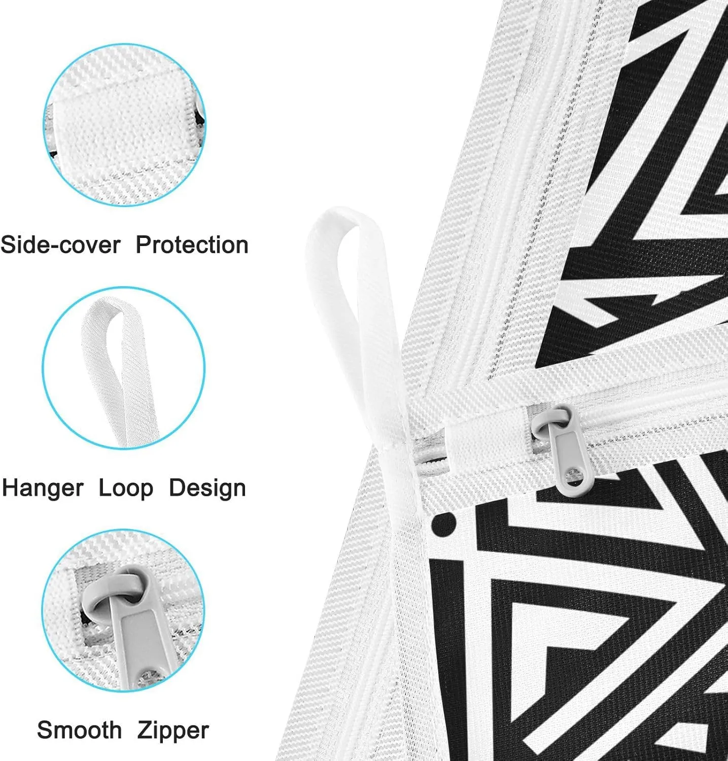 Mesh Laundry Bags Lingerie Bags for Washing Delicates 2 PCS Wash Bag with Zipper Small and Medium Washable Abstract Black and White