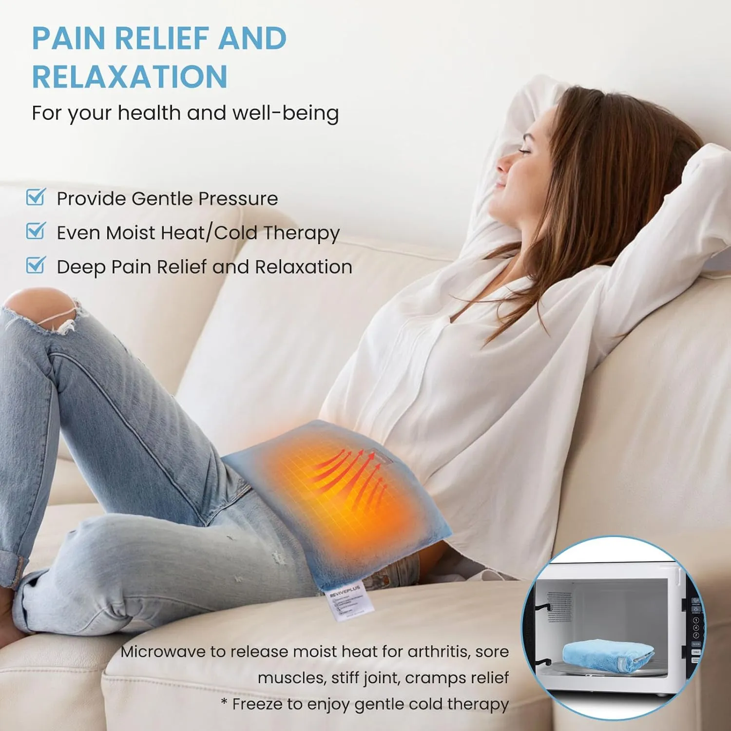 Microwavable Heat Pad for Joints, Muscles, Neck Shoulder, Back Pain Relief, Microwave Heating Pads Rice Bean Bag with Washable Cover, Warm Compress Heat Pack, 8 * 12.6" (Lavender Scented)
