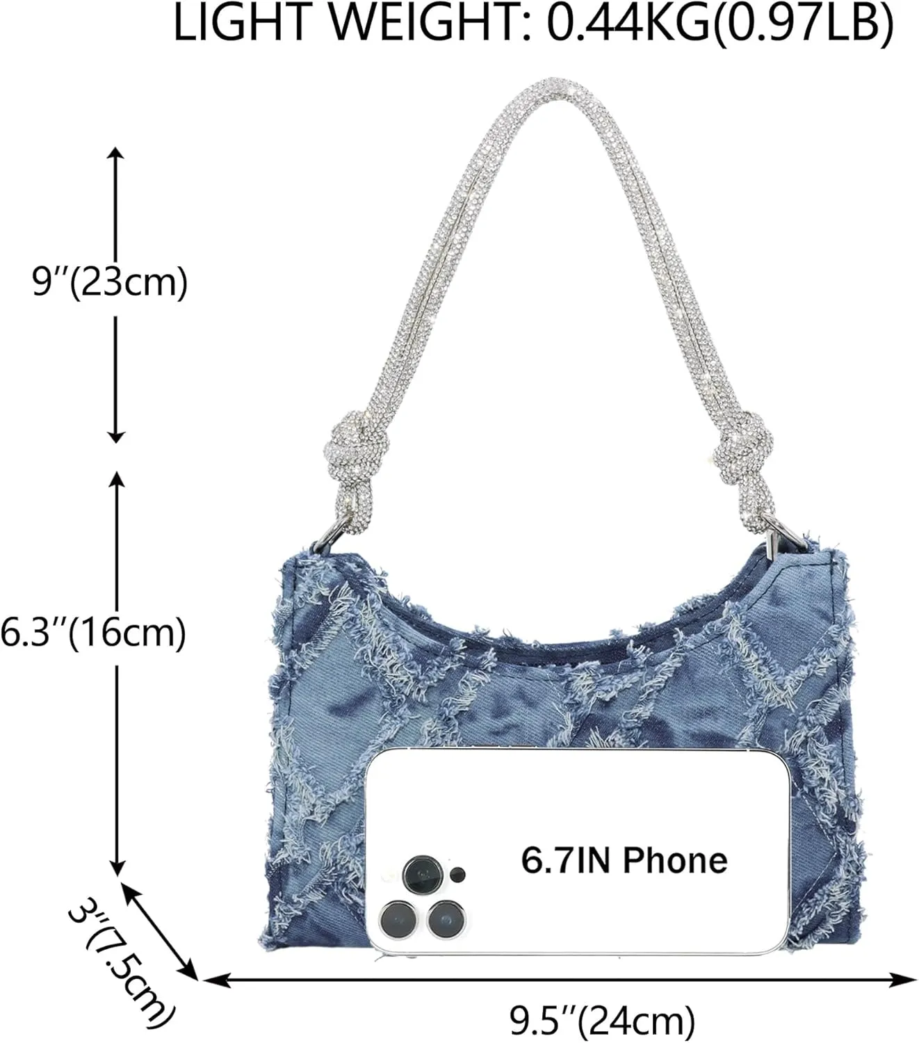 Milisente Clutch Purses For Women Vintage Evening Clutch Bags Formal Shoulder Bag With Rhinestone Handle