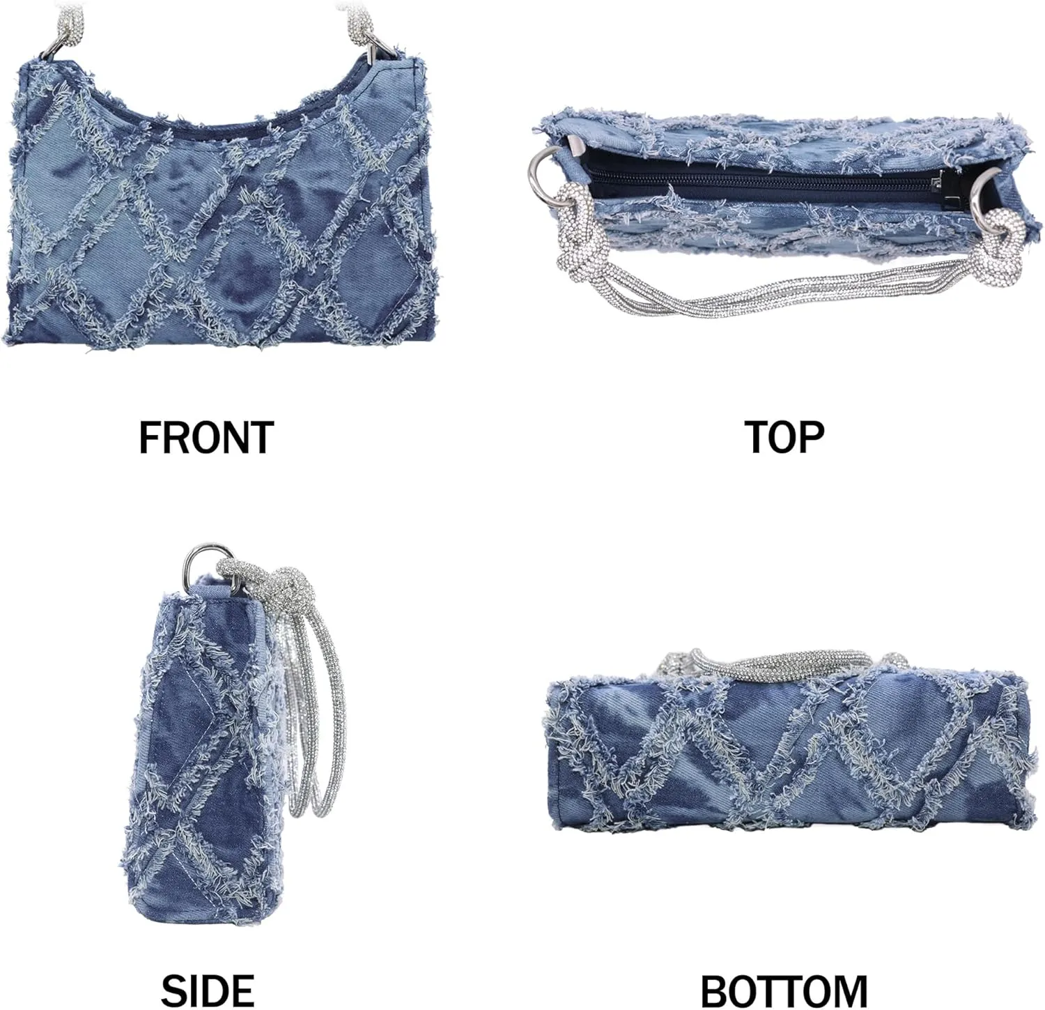 Milisente Clutch Purses For Women Vintage Evening Clutch Bags Formal Shoulder Bag With Rhinestone Handle