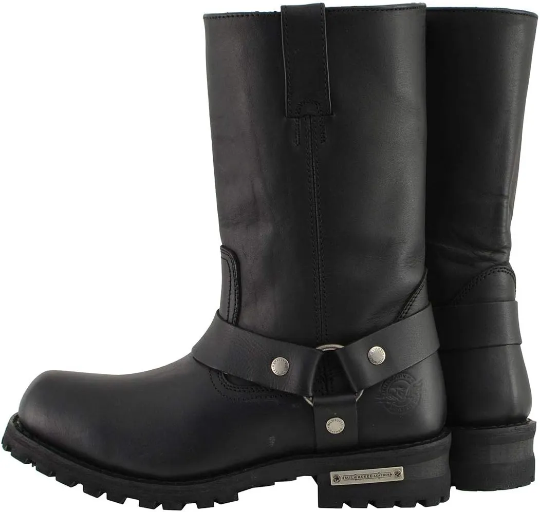 Milwaukee Leather Men's Classic Premium Leather Harness Motorcycle Boots Collection - 9
