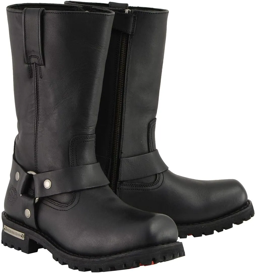 Milwaukee Leather Men's Classic Premium Leather Harness Motorcycle Boots Collection - 9