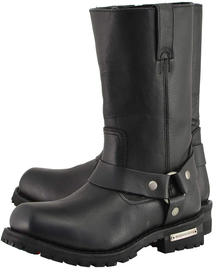 Milwaukee Leather Men's Classic Premium Leather Harness Motorcycle Boots Collection - 9