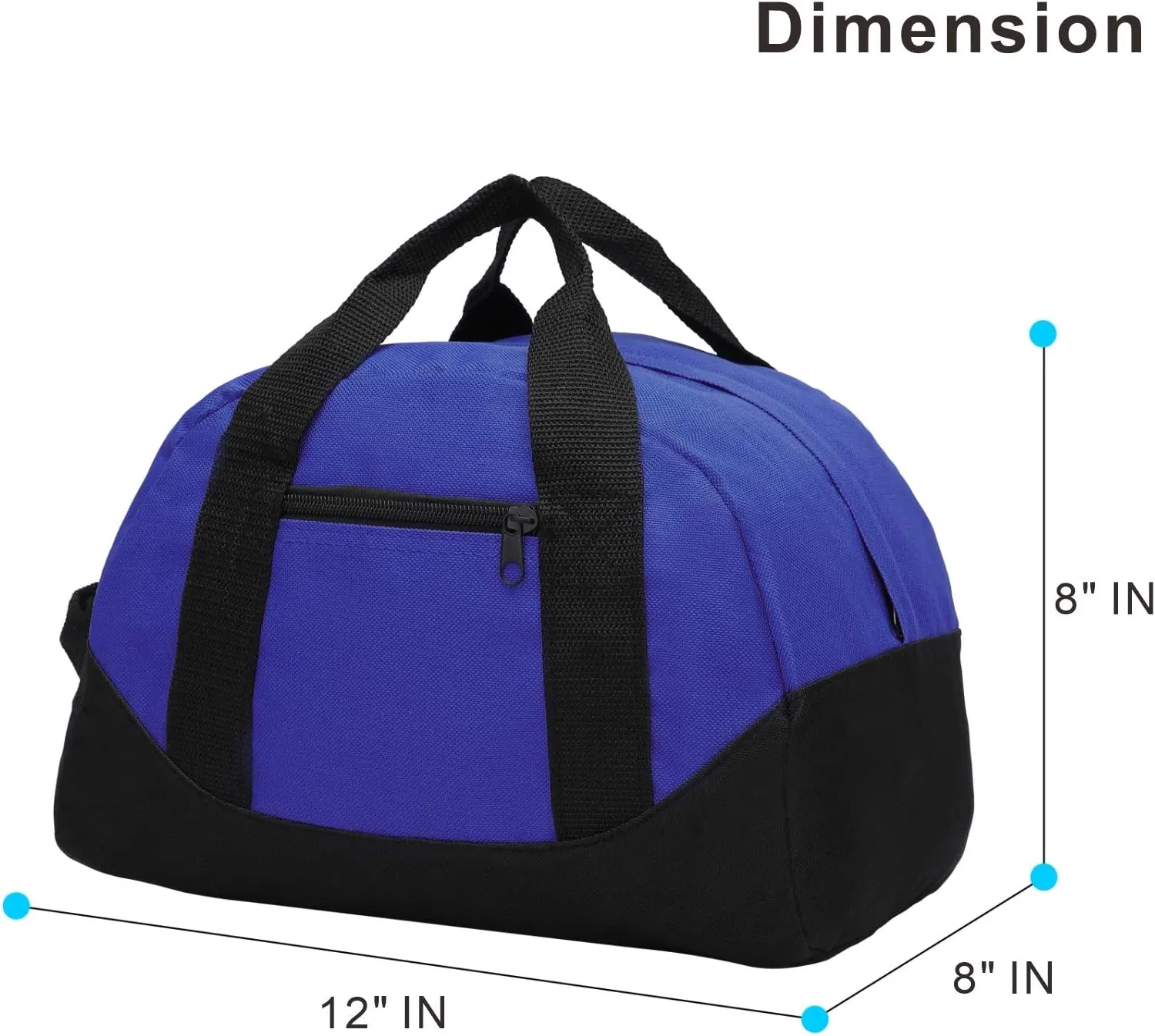 Mini Duffle Bag, 12” Small Sport Travel Carry On Weekender Gym Bag For men and Women