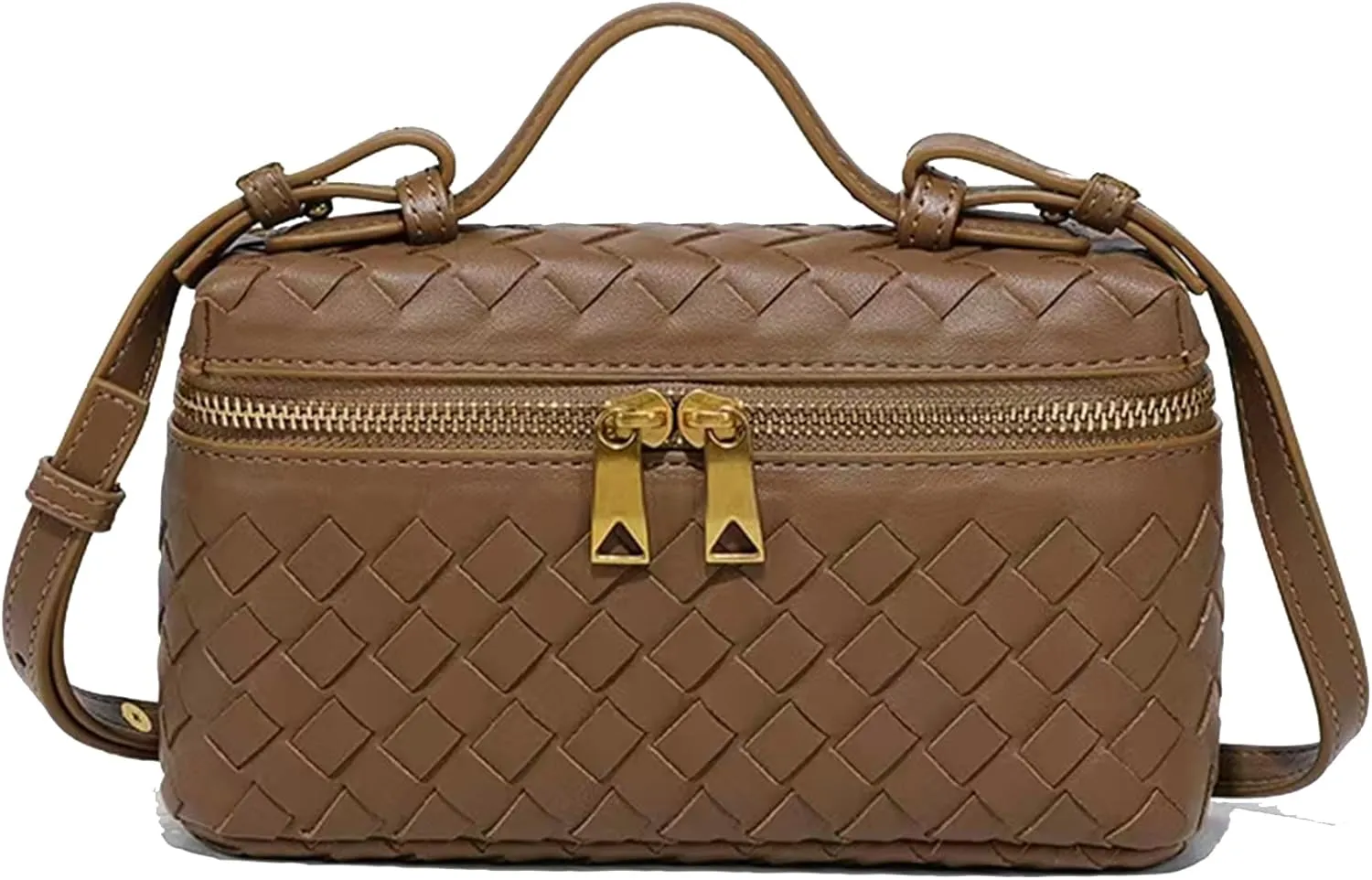 Mini Woven Crossbody Purse Square Box Bags Top-Handle Tote Handbag Shoulder Bag Cute Satchels Trendy