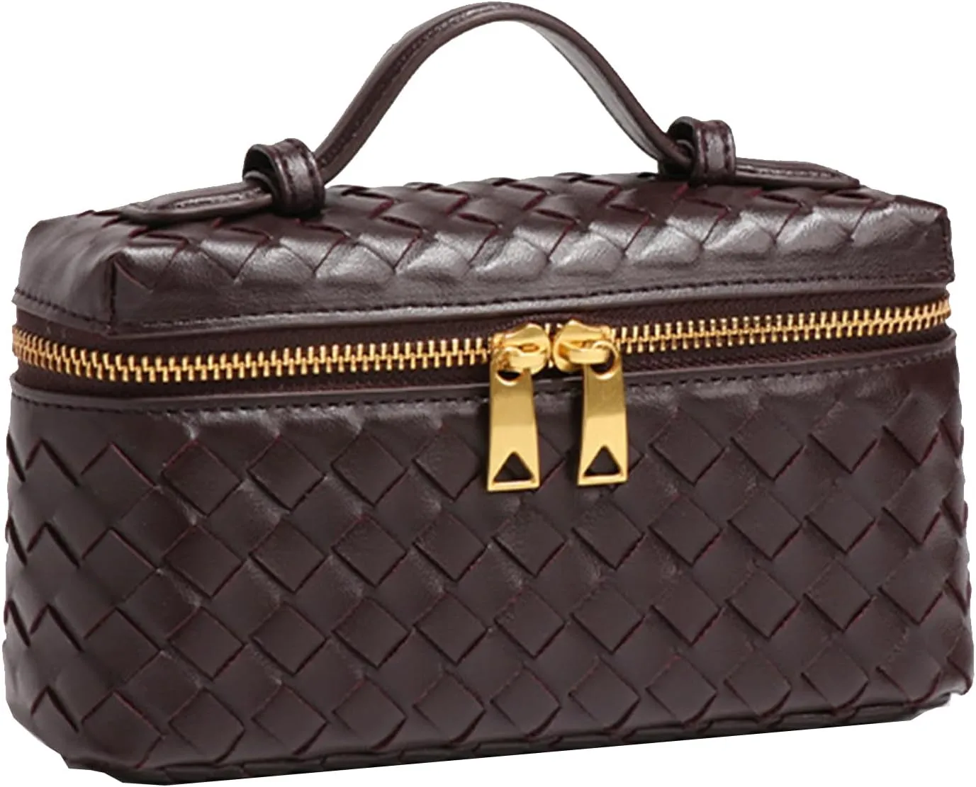 Mini Woven Crossbody Purse Square Box Bags Top-Handle Tote Handbag Shoulder Bag Cute Satchels Trendy