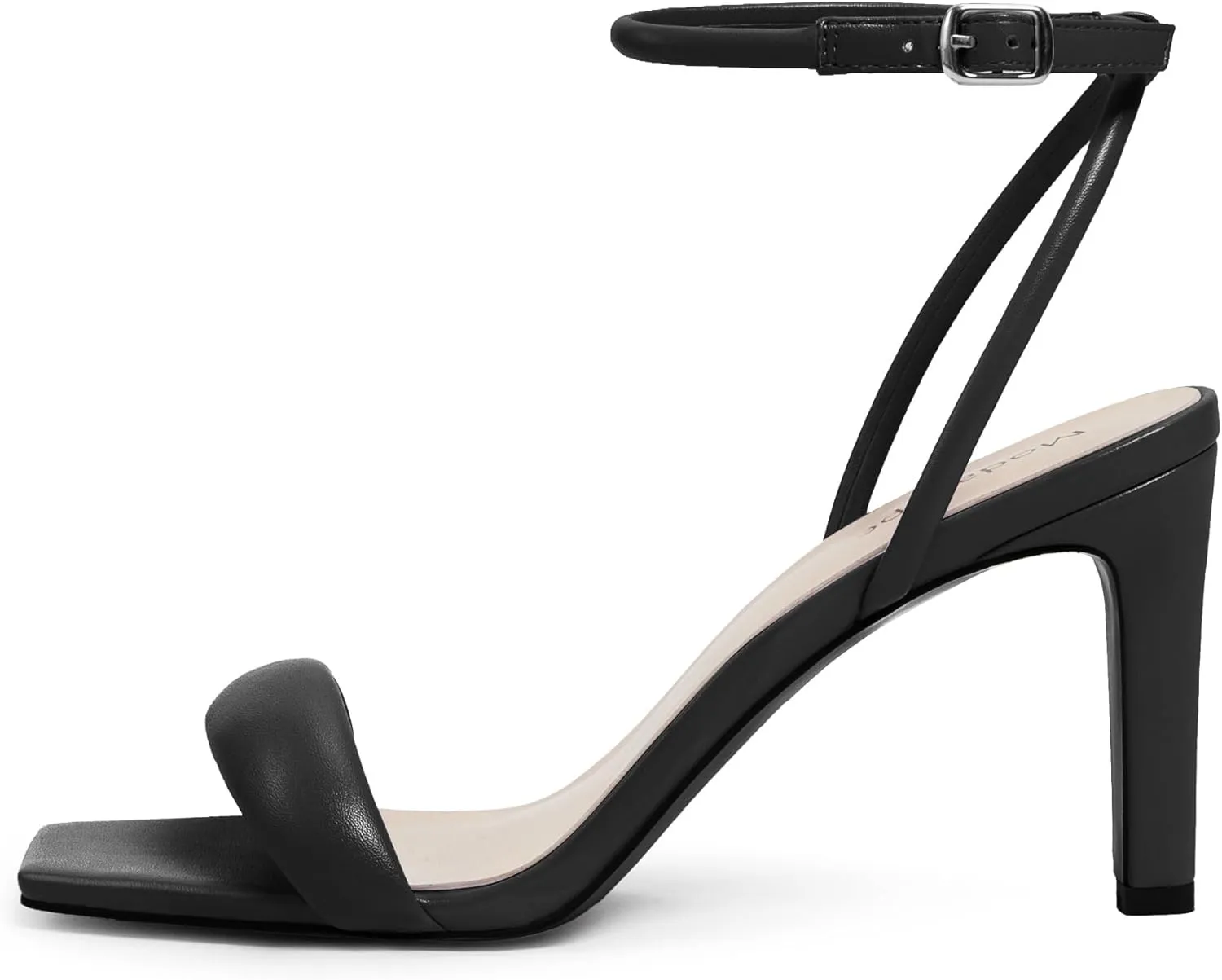 Modatope Womens Heels Square Open Toe Strappy High Heels Ankle Strap Heeled Sandals for Women Party Wedding Daily Wear