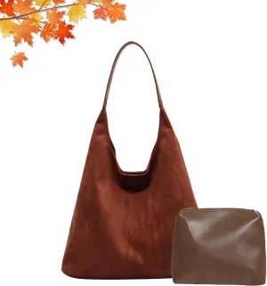 Modavo Suede Tote Bag for Women, Modavo Suede Bag, Suede Shoulder Bag Women's Suede Purse Vintage Top Handle Bag