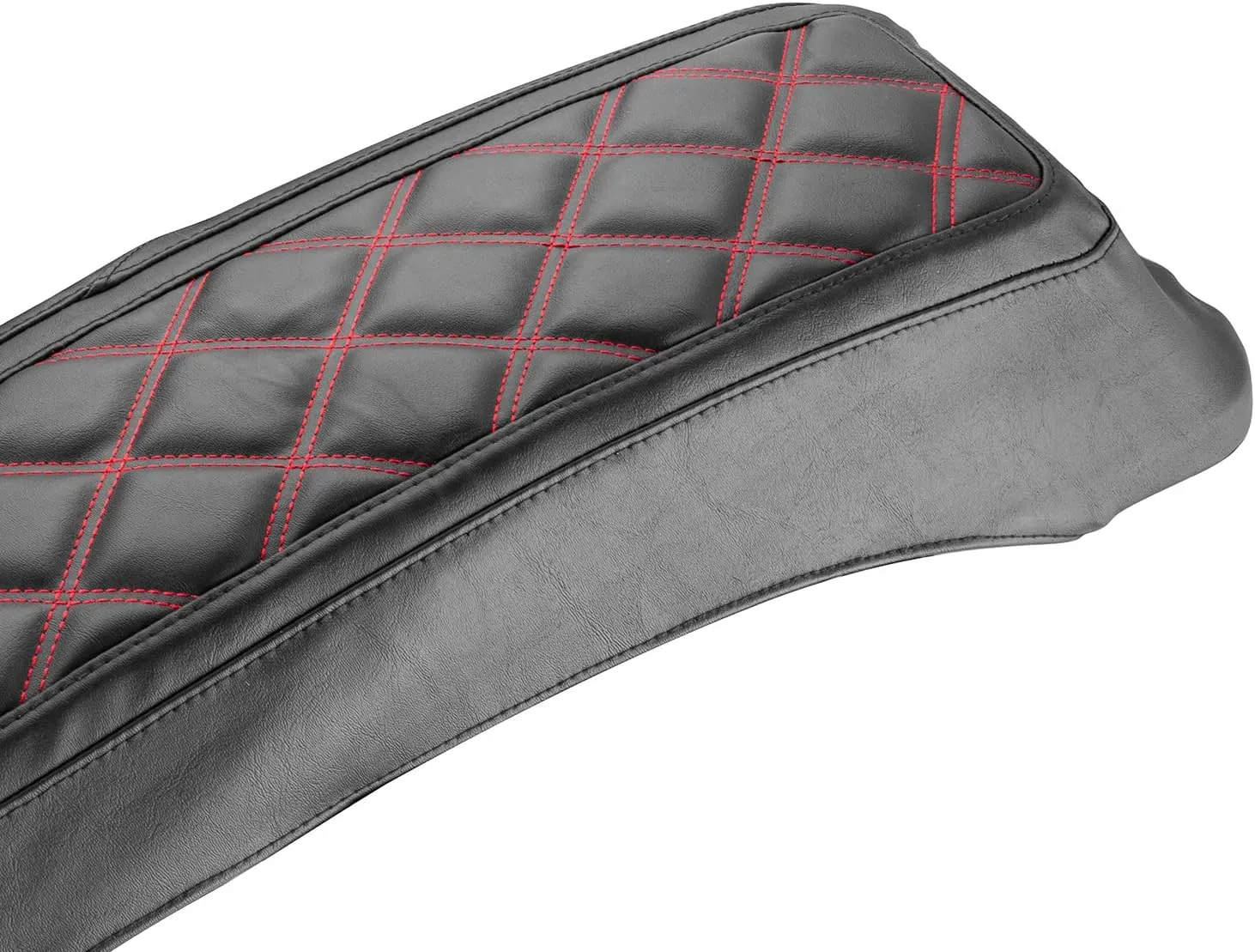 Mofun Saddlebag Lid Covers Microfiber Leather Bags & Cover Compatible with Harley Touring Street Road Electra Glide Road King 1993-2013 Red Square