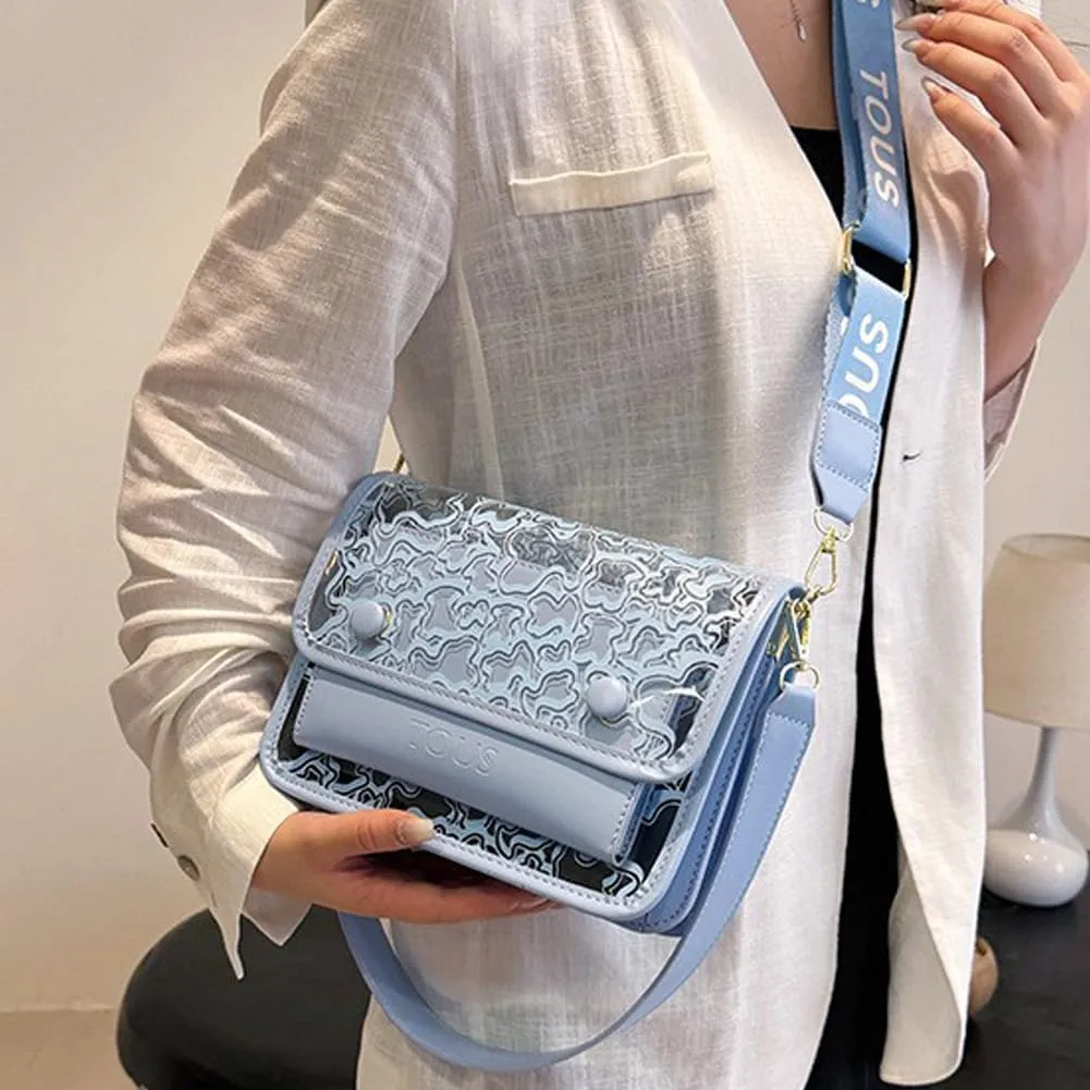 Molodo Purse for Women Small Square Transparent Crossbody Bag Lightweight PU Leather Shoulder Bags