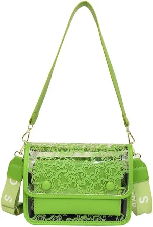 Molodo Purse for Women Small Square Transparent Crossbody Bag Lightweight PU Leather Shoulder Bags
