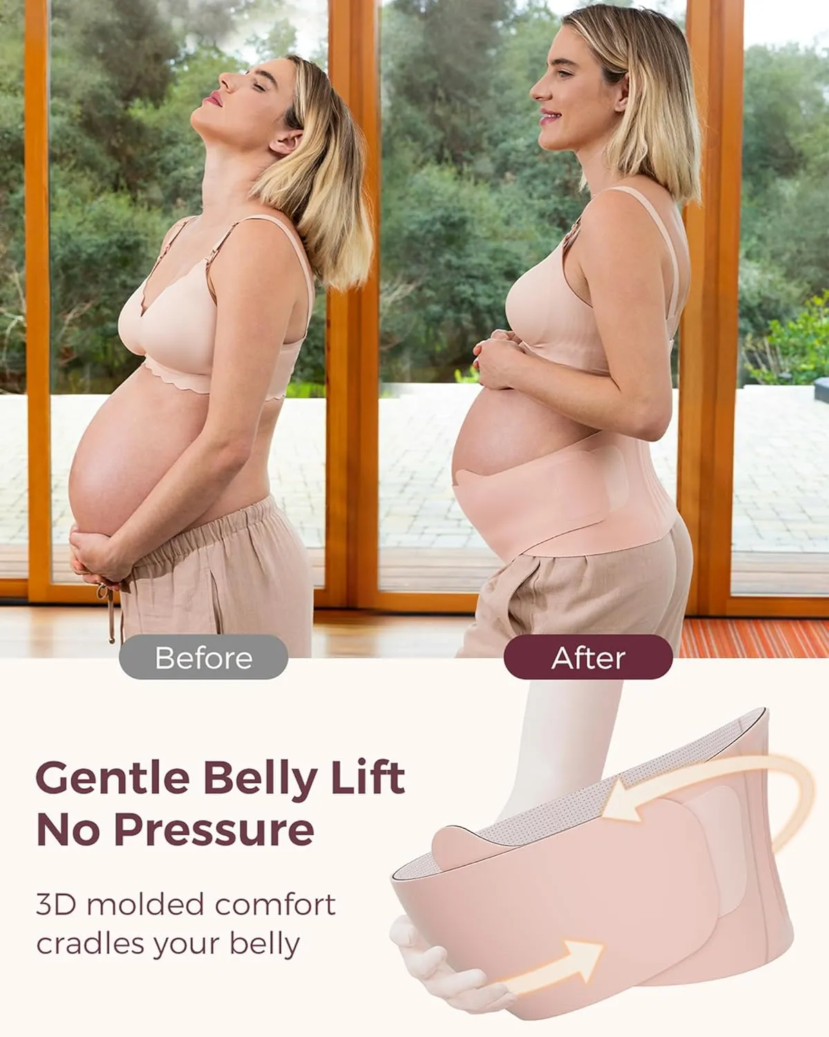 Momcozy Belly Bands for Pregnant Women, One-Piece & Portable Pregnancy Belly Band with Ergonest Back Support & Breathable Fabric – Adjustable Maternity Belt for Small/Round/High-Carrying Belly