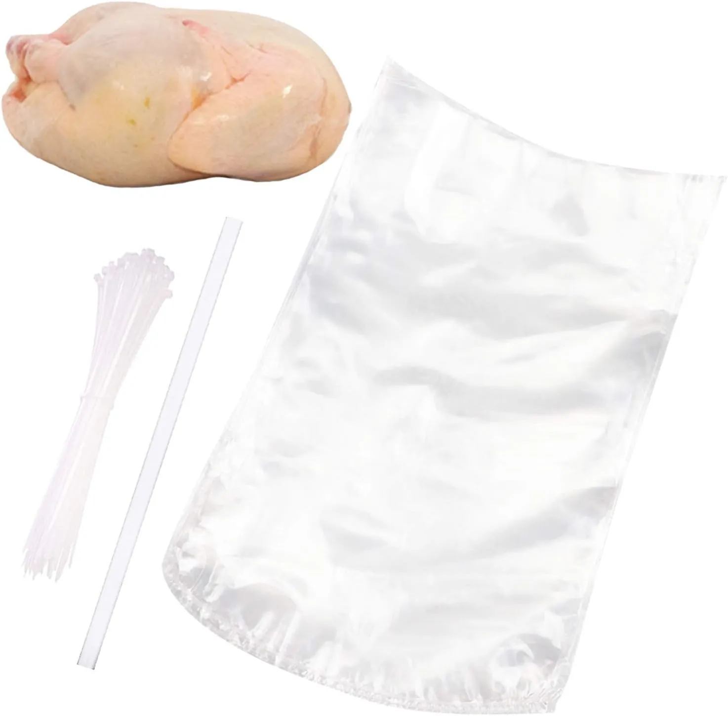 Morepack Poultry Shrink Bags,100 Pcs 13x18 Chicken Bags Heat Shrink Poultry Bag for Freezer
