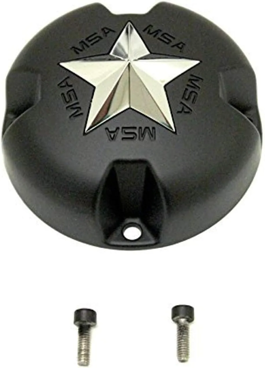 (MSA CAP-F) Flat Black Star Bolt-On Center Cap