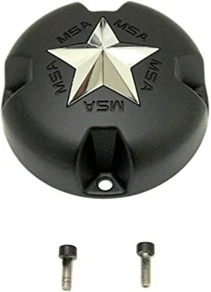 (MSA CAP-F) Flat Black Star Bolt-On Center Cap