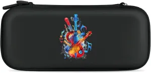 Musical Notes Violin Instruments Compatible with Switch Carrying Case Hard Travel Game Bag Pouch with 15 Games Accessories