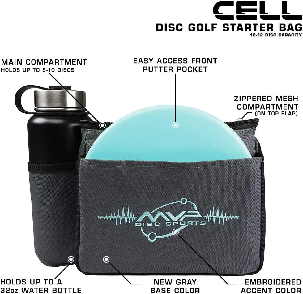 MVP Disc Sports Cell Disc Golf Starter Bag (Choose Your Favorite Color)