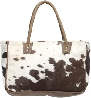 Myra Bags Bucket Genuine Leather with Animal Print Tote, Brown, Size One_Size, Tan, Khaki, Brown, One_Size