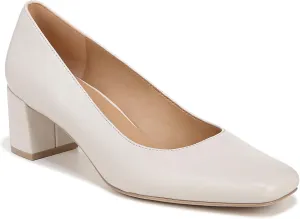 Naturalizer Womens Karina Square Toe Pump Satin Pearl White Leather 8 M