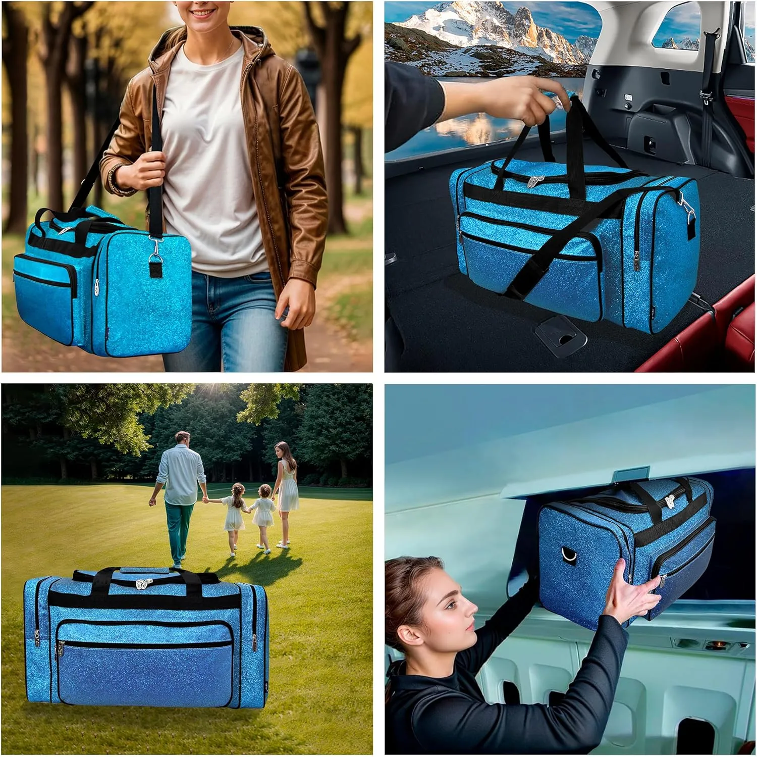 NGIL Canvas 23" inch Duffle Bag (Glitter-Turquoise)