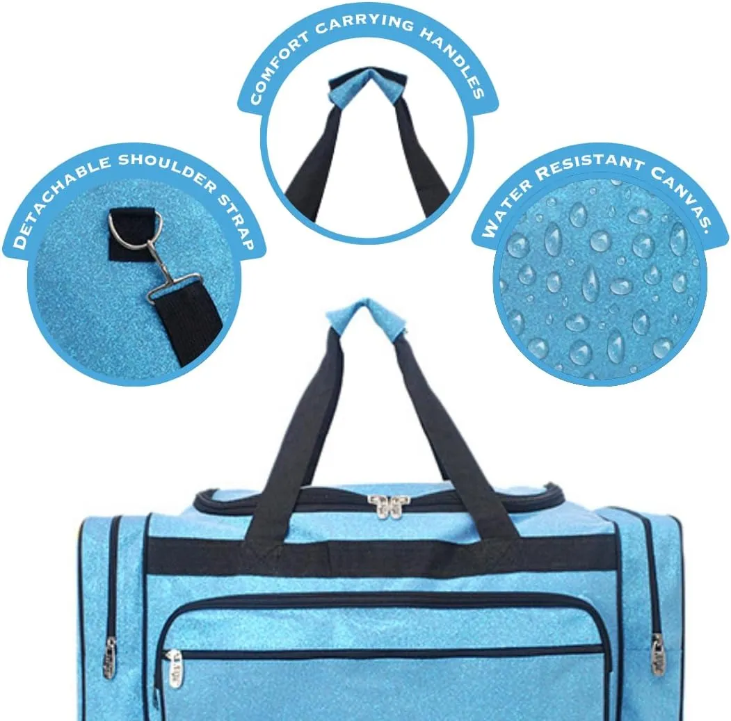 NGIL Canvas 23" inch Duffle Bag (Glitter-Turquoise)