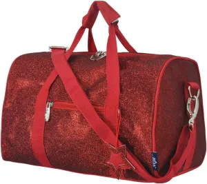 NGIL Large Super Star Duffle Bag for Dance, Sports, Ballet, Tumbling, and Gymnastic – Glitter Cheer with Shoulder Strap and Pockets (Glitter-Red, Small)