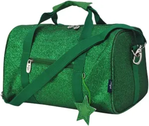 NGIL Mini Super Star Duffle Bag for Dance, Sports, Ballet, Tumbling, and Gymnastic – Glitter Cheer with Shoulder Strap and Pockets (Glitter-Green, Small)