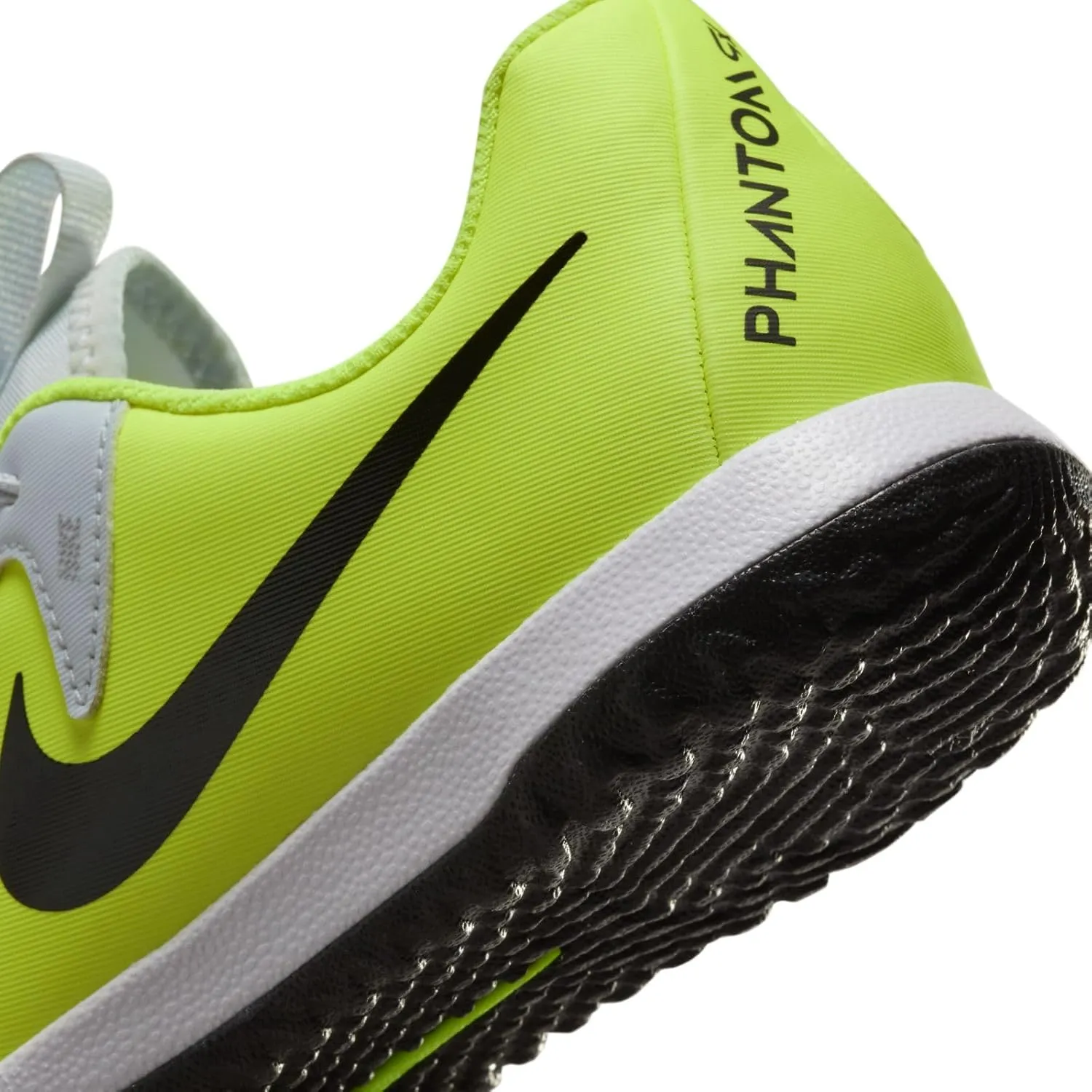 Nike Jr. Phantom GX 2 Academy Little/Big Kids' IC Soccer Shoes (FJ2609-003, Metallic Silver/Volt/Black)