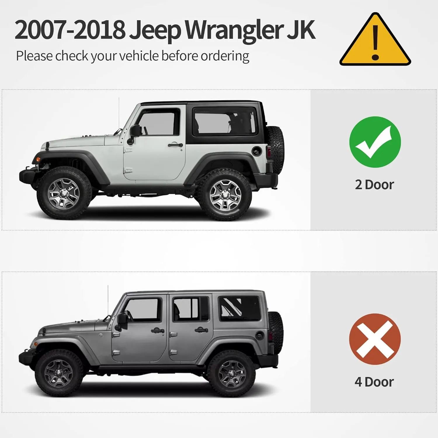 OEDRO 6 inch Running Boards, Drop Side Steps Compatible with 2007-2018 Jeep Wrangler JK 2 Door, Steel Nerf Bars Red Paintable Step Plates