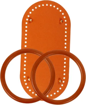 OHPHCALL Craft Bag Bottom Wooden Base Artificial Leather Handle DIY Crochet Handbag Shaper Accessory