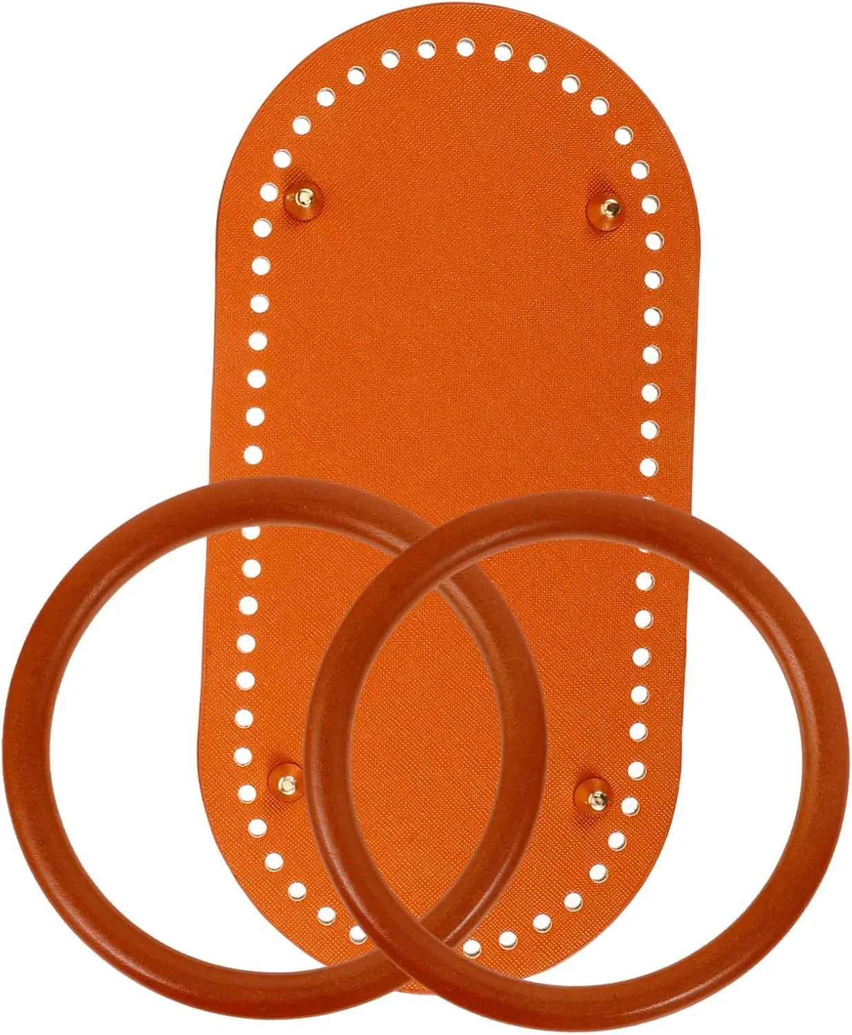 OHPHCALL Craft Bag Bottom Wooden Base Artificial Leather Handle DIY Crochet Handbag Shaper Accessory