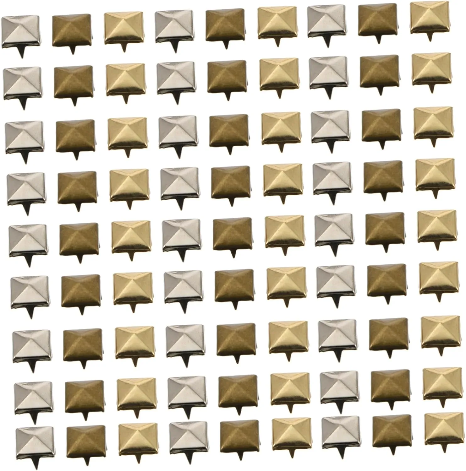 OHPHCALL DIY Craft Leather Shoes Rivets 300pcs Four-jaw Square Rivets Bag Metal Nailheads for Hole Shoes DIY Accessories