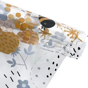 ONEART | 12"×54" Hives Bees Honey TPU Vinyl Cute Style Waterproof Transparent Vinyl Fabric for Handbags, Wallets, Quilting