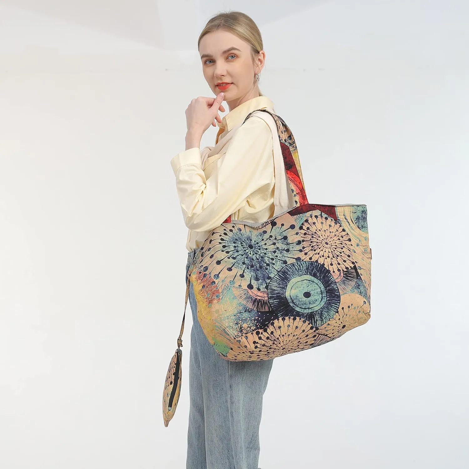 OPQRSTU Women Hippie Tote Hand Bag Large Capacity Bohemian Bag Portable Tourist Shoulder Bags