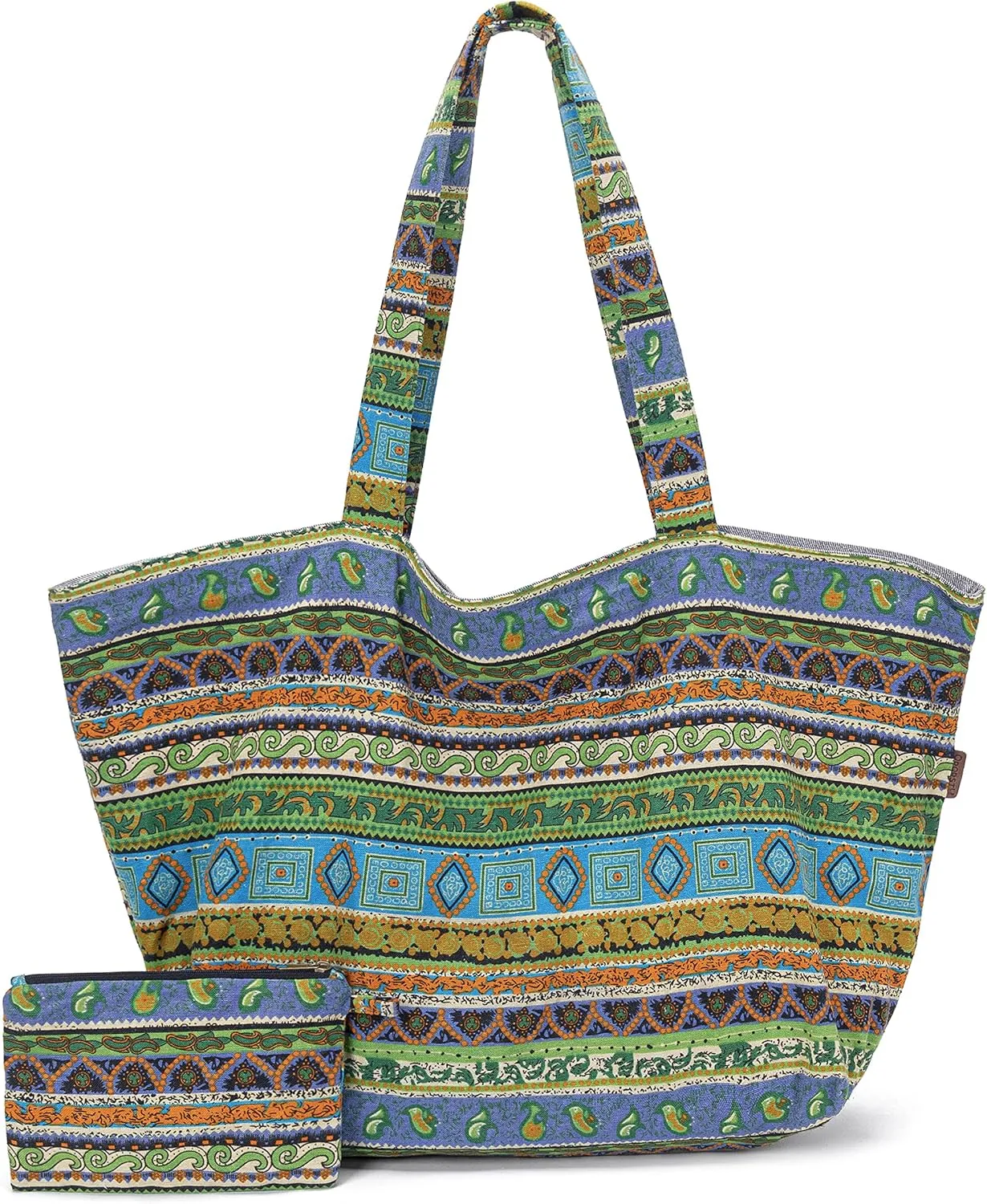 OPQRSTU Women Hippie Tote Hand Bag Large Capacity Bohemian Bag Portable Tourist Shoulder Bags
