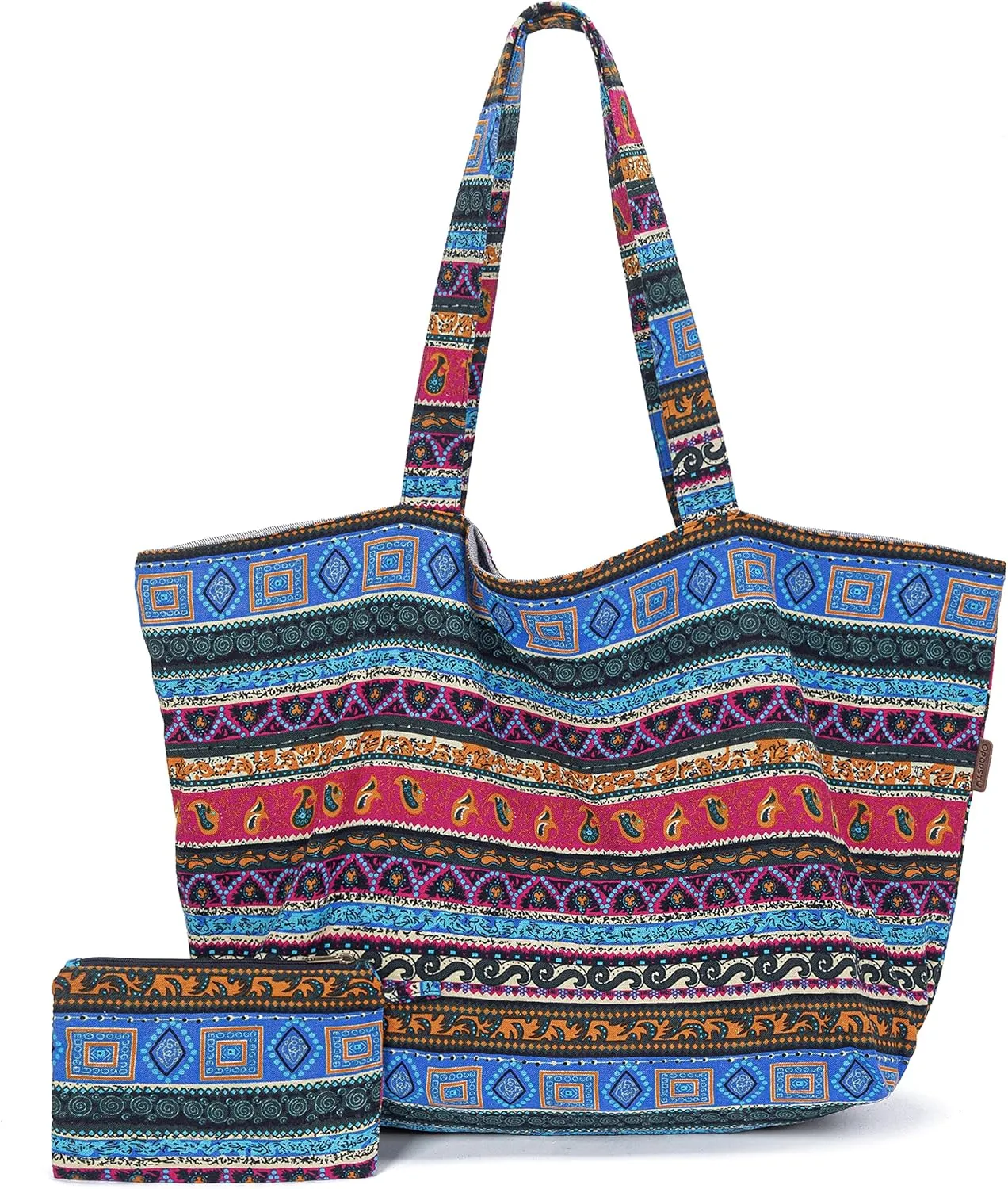 OPQRSTU Women Hippie Tote Hand Bag Large Capacity Bohemian Bag Portable Tourist Shoulder Bags