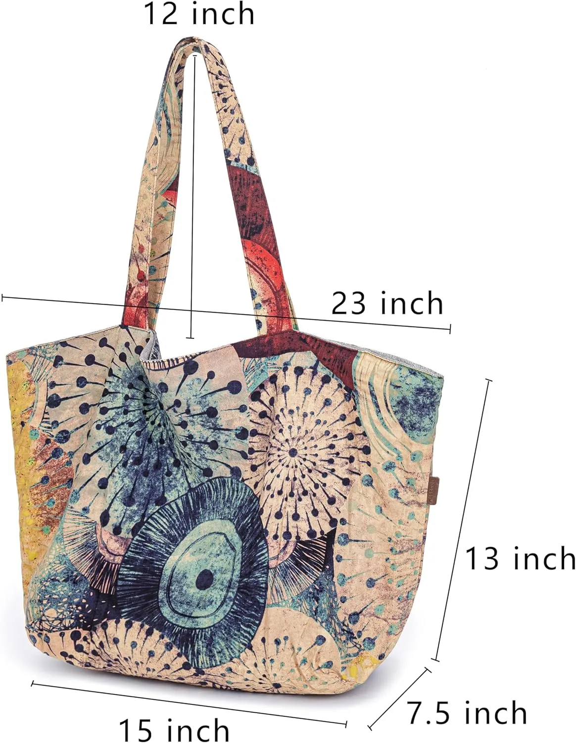 OPQRSTU Women Hippie Tote Hand Bag Large Capacity Bohemian Bag Portable Tourist Shoulder Bags
