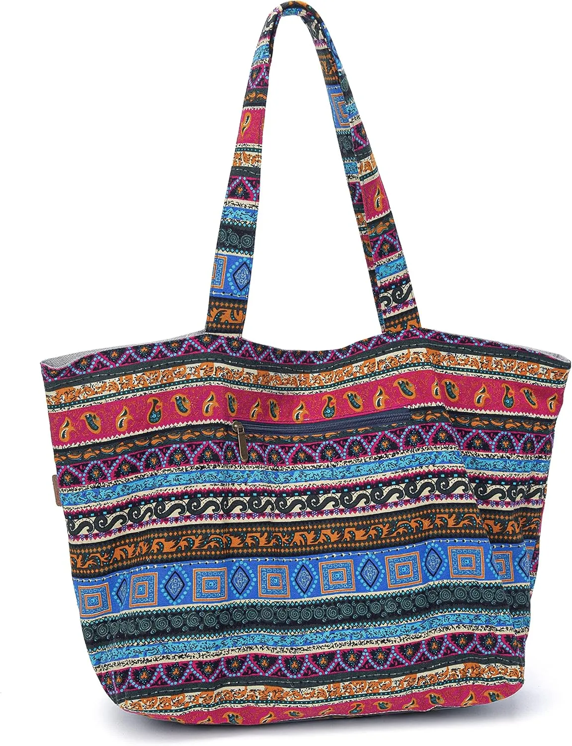 OPQRSTU Women Hippie Tote Hand Bag Large Capacity Bohemian Bag Portable Tourist Shoulder Bags